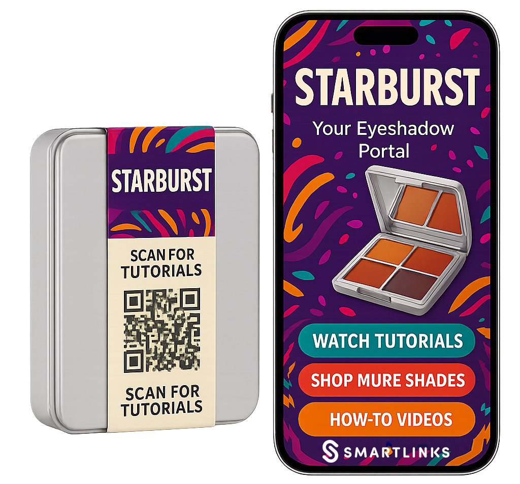 STARBURST eyeshadow with SmartLinks mobile app interface