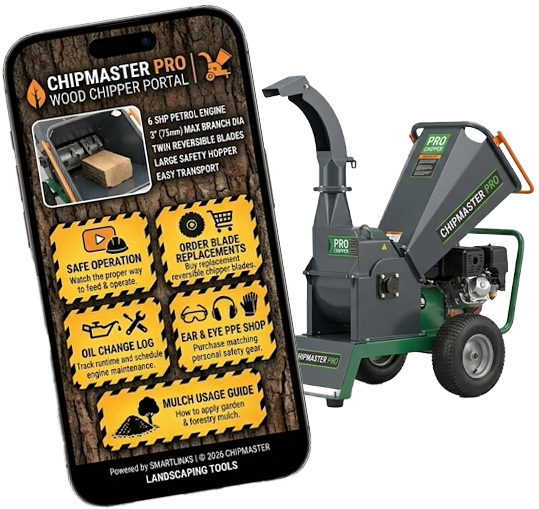 Garden machinery owner scanning a mower for spare parts and service bookings