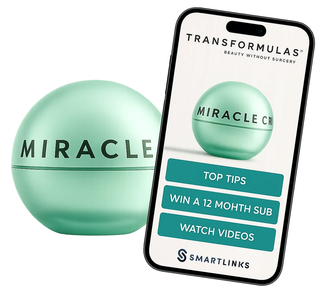 Transformulas Miracle skincare with a SmartLinks mobile experience delivering tips, video and rewards